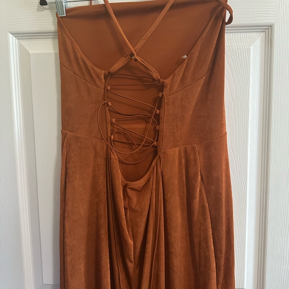 Women's Lace-Up Back Maxi Bodycon Dress - Wild Fable - Rust XXL - Picture 6 of 7